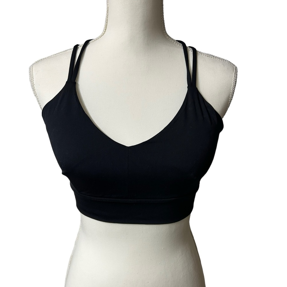CORE 10 black athletic cross back longline sports yoga athleisure athletic bra